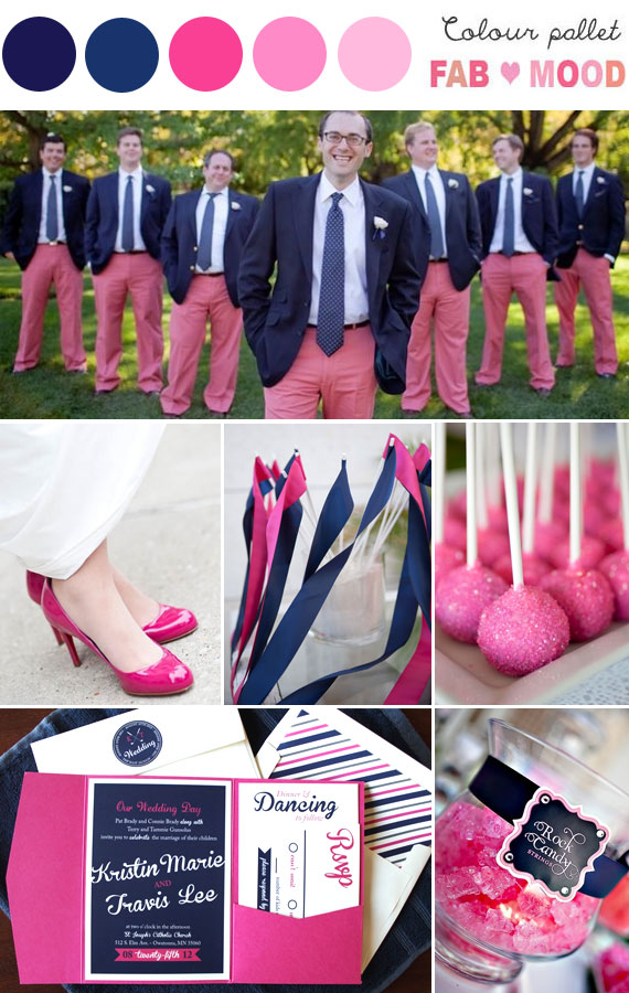 Navy Blue Hot Pink Wedding 22