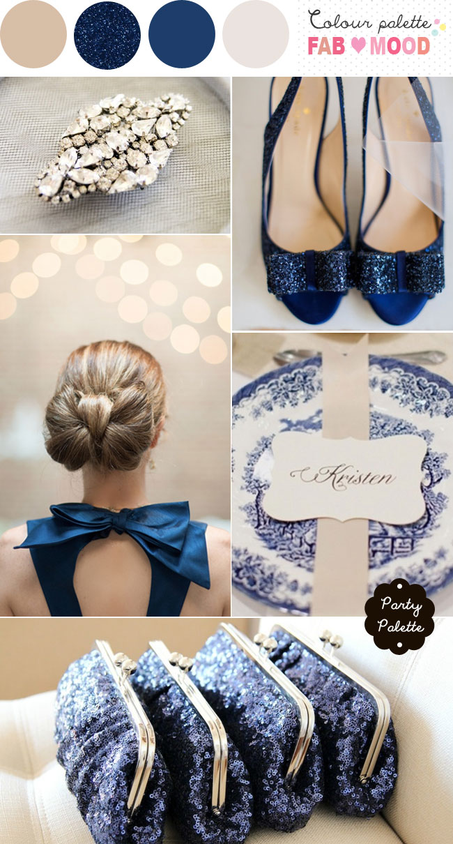Navy blue and beige wedding colors ideas