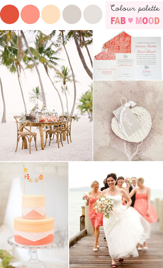 Coral Beach Wedding Colors