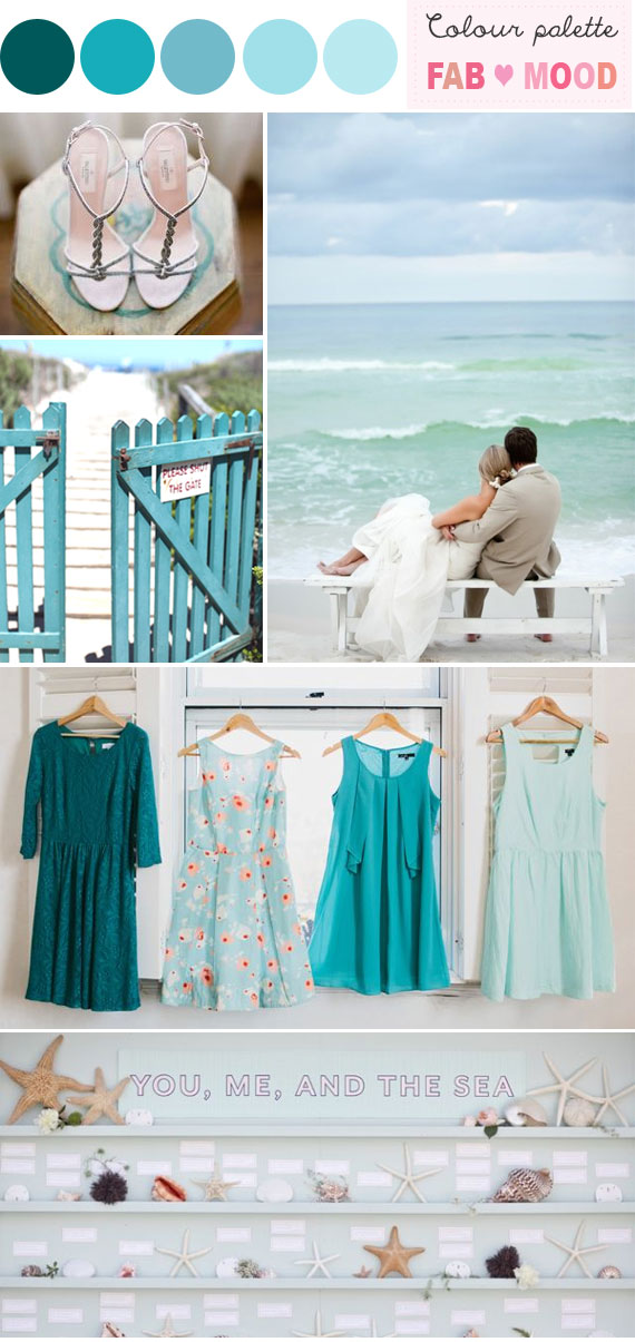 Aqua Teal Wedding Colors Beach Wedding
