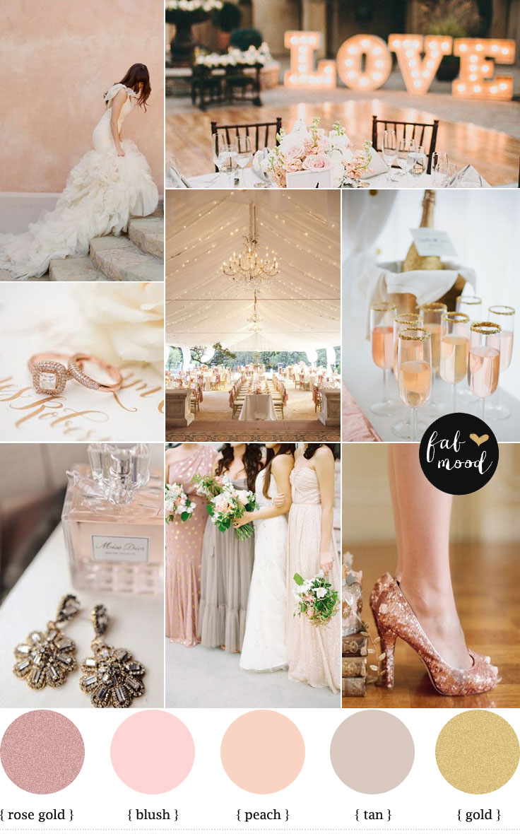 Rose blush gold wedding theme,Wedding Color Palette