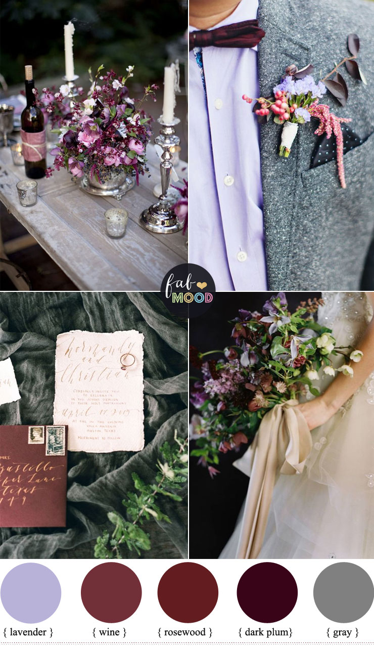 Plum and wine wedding colors for late autumn wedding