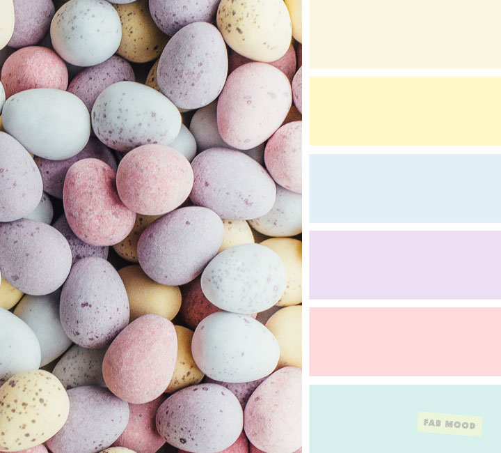 Pastel color scheme , Easter eggs inspired color palette #color #easter #pastel