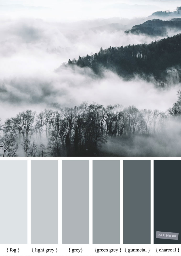 Foggy - Smokey color palette #color #colorpalette #grey