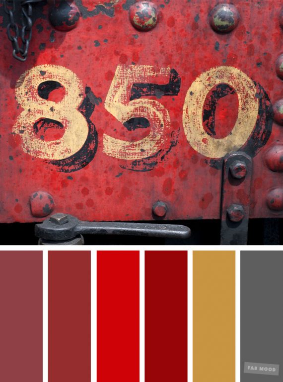 Red gold and grey color palette
