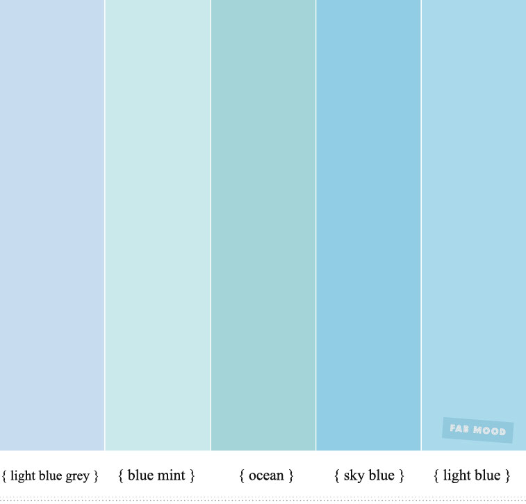 Shades of Blue Color Inspiration : Blue + Mint and Ocean Color Scheme #color #colorpalette #colortheme #colorscheme