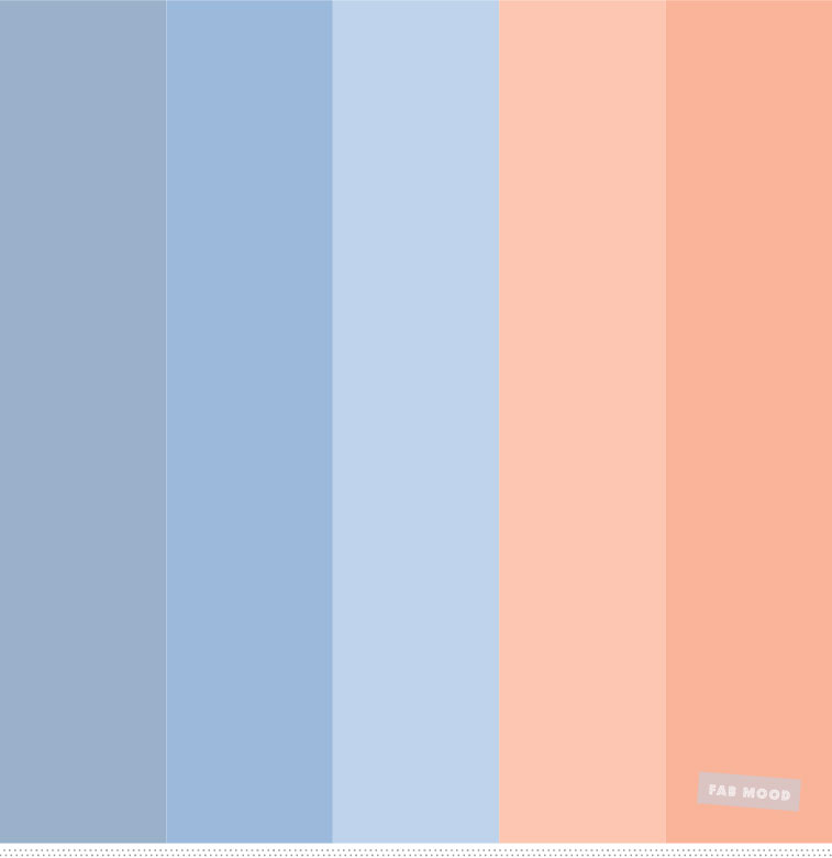 Color Inspiration : Blue and peach color palette #color #palette #colorpalette