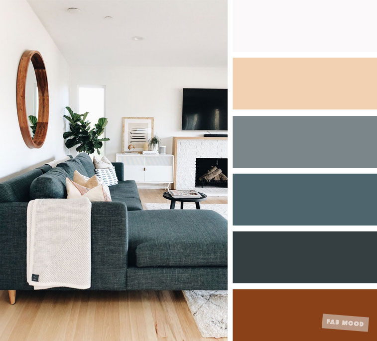 The best living room color schemes – Dark Green Grey & Taupe Palette