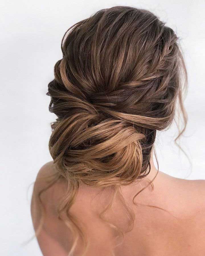 Double loose dutch braids + updo hairstyle,messy updo,bridal chignon hairstyle ideas