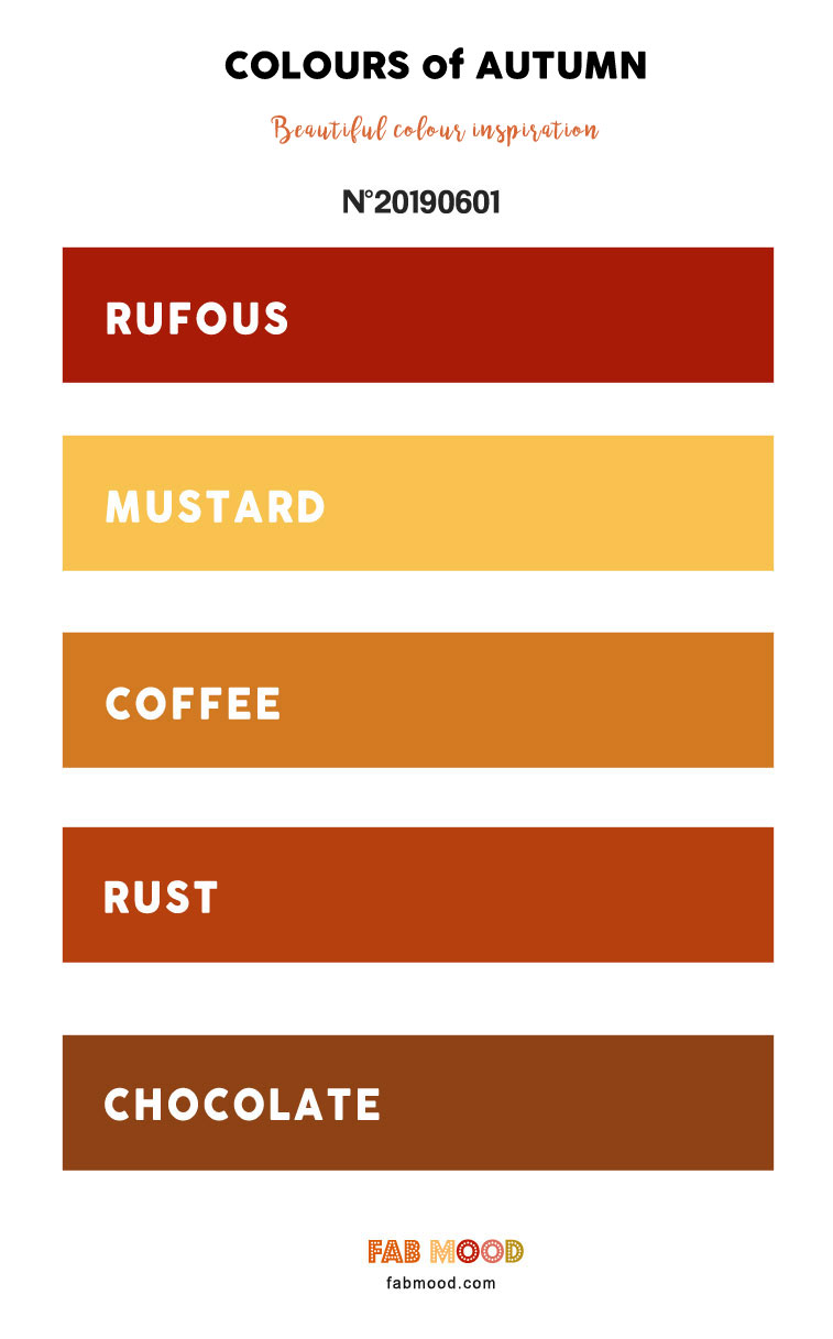 Rufous + Mustard + Coffee + Rust and Chocolate Brown – Warm Autumn Colours