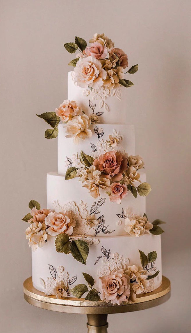32 Jaw-Dropping Pretty Wedding Cake Ideas - amazing Wedding cakes #weddingcake #cake #cakes #weddingcakes