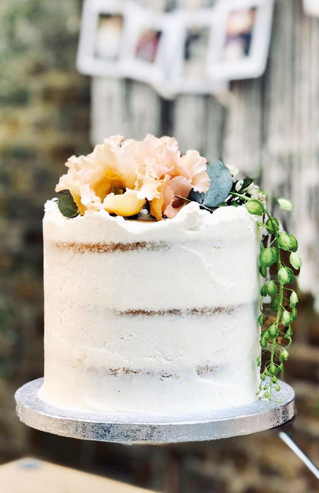 32 Jaw-Dropping Pretty Wedding Cake Ideas - wedding cake,Wedding cakes #weddingcake #cake #cakes #nakedweddingcake