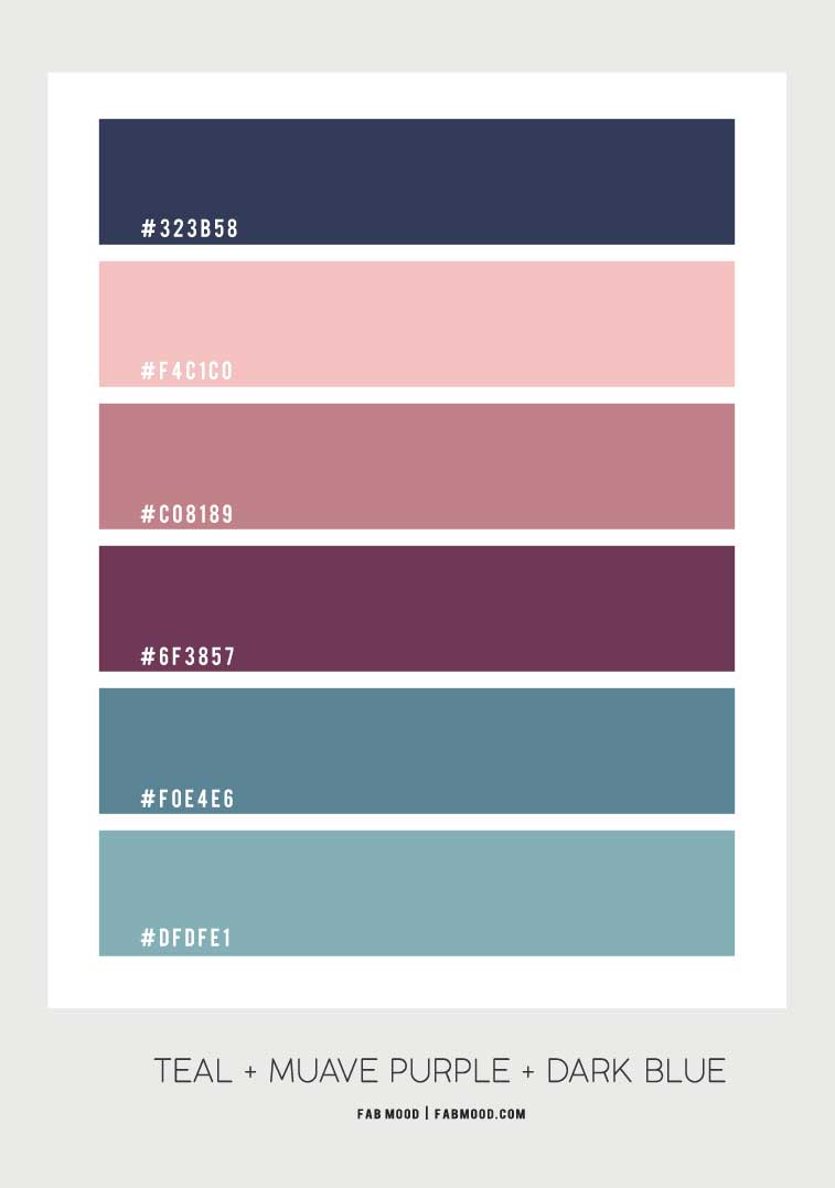 teal mauve purple color palette, teal purple pink color scheme, teal purple color palette