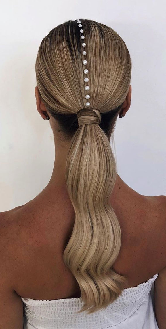 53 Best Ponytail Hairstyles { Low and High Ponytails } To Inspire , hairstyles #weddinghair #ponytails #wedding #hairstyles #ponytail #weddinghairstyles Prom hairstyle, easy ponytails, puff ponytails