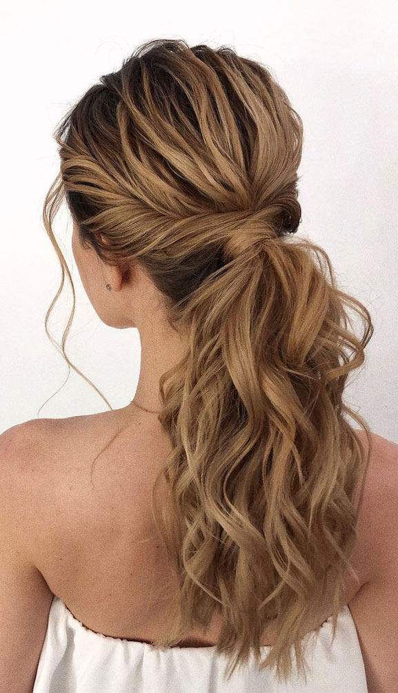 53 Best Ponytail Hairstyles { Low and High Ponytails } To Inspire ,  hairstyles #weddinghair #ponytails #wedding #hairstyles #ponytail  #weddinghairstyles Prom hairstyle, easy ponytails, puff ponytails - Fabmood  | Wedding Colors, Wedding Themes, Wedding ...