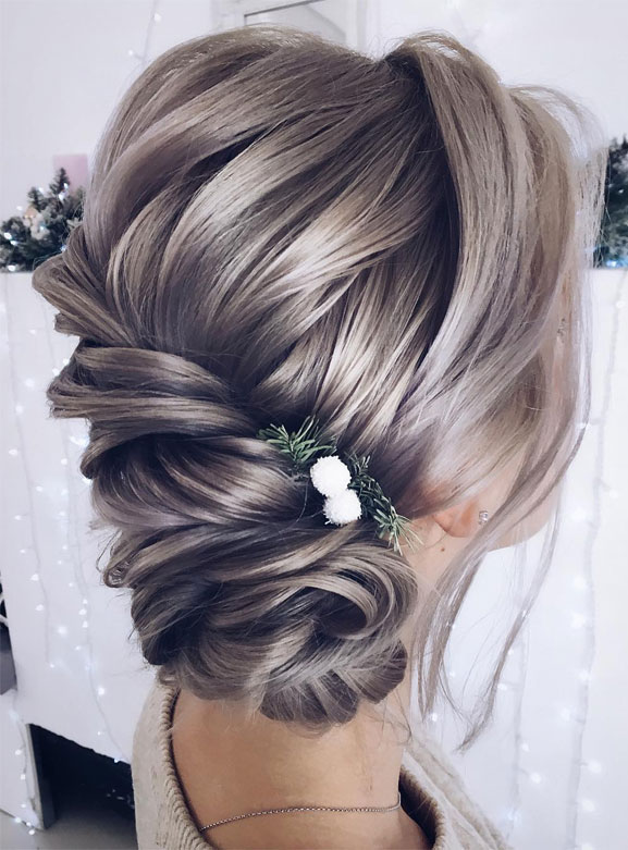 64 Chic updo hairstyles for wedding and any occasion - updo hairstyle for date night , wedding updo , bridal updo hairstyle #hair #hairstyle #updo