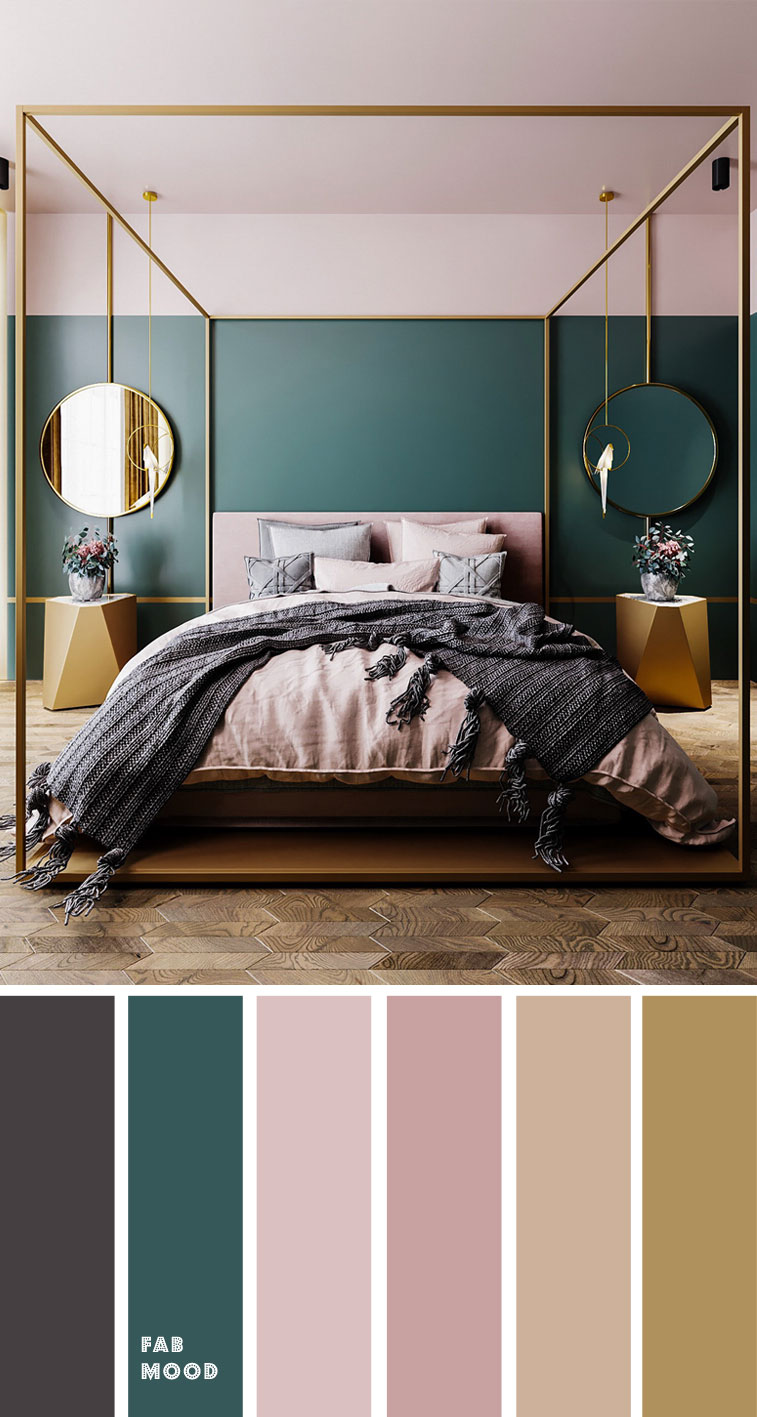 Hint of Grey + Teal and Mauve With Grey Accents Color Palette for Bedroom #color #colorinspiration #bedroom #teal