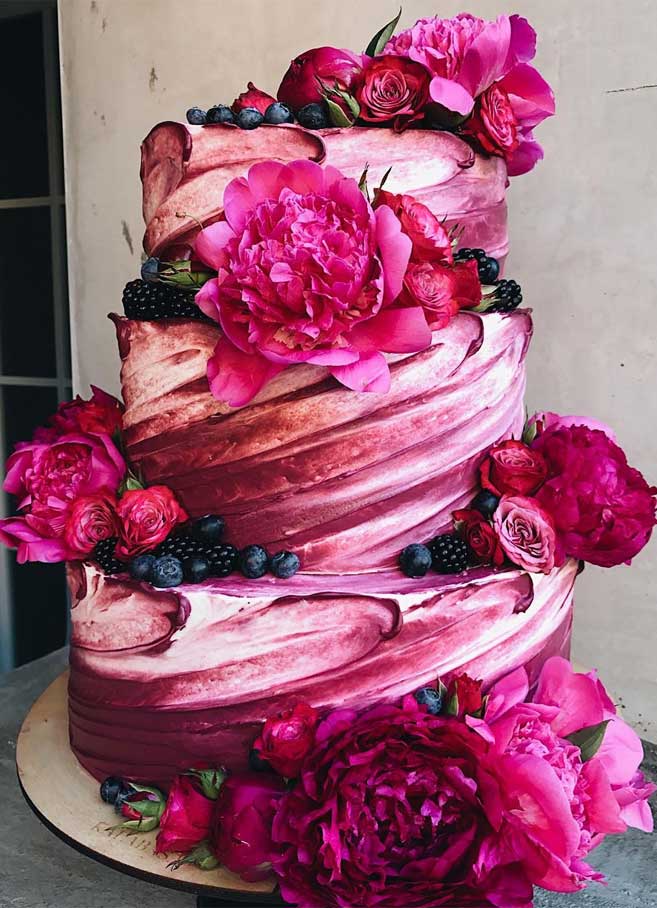 The 50 Most Beautiful Wedding Cakes, wedding cake ideas, pretty pink wedding cake #wedding #weddingcake