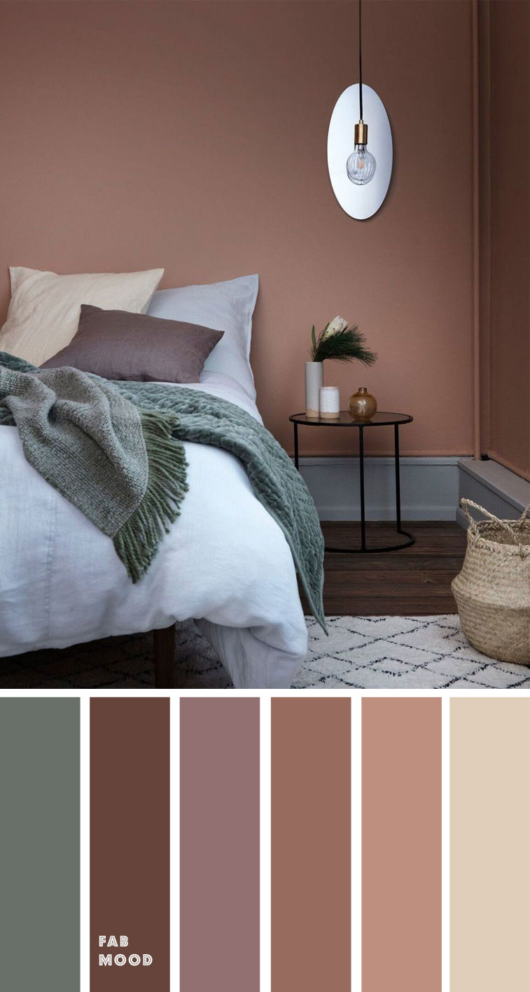 15 Earth Tone Colors For Bedroom { sandstone/copper tan + cool green } , mauve color scheme for bedroom, color palette, mauve color palette #bedroom #color