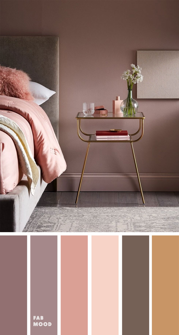 Earth Tone Colors For Bedroom { Mauve + blush + grey & gold accents }