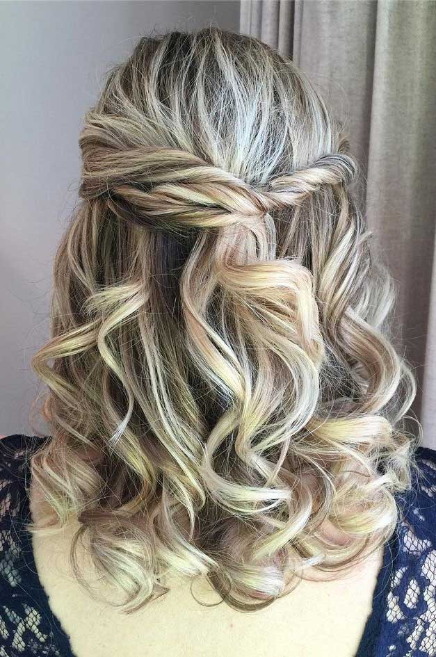 43 Gorgeous Half Up Half Down Hairstyles , partial updo hairstyle , braid half up half down hairstyles , bridal hair ,boho hairstyle #hair #hairstyles #braids #halfuphalfdown #braidhair