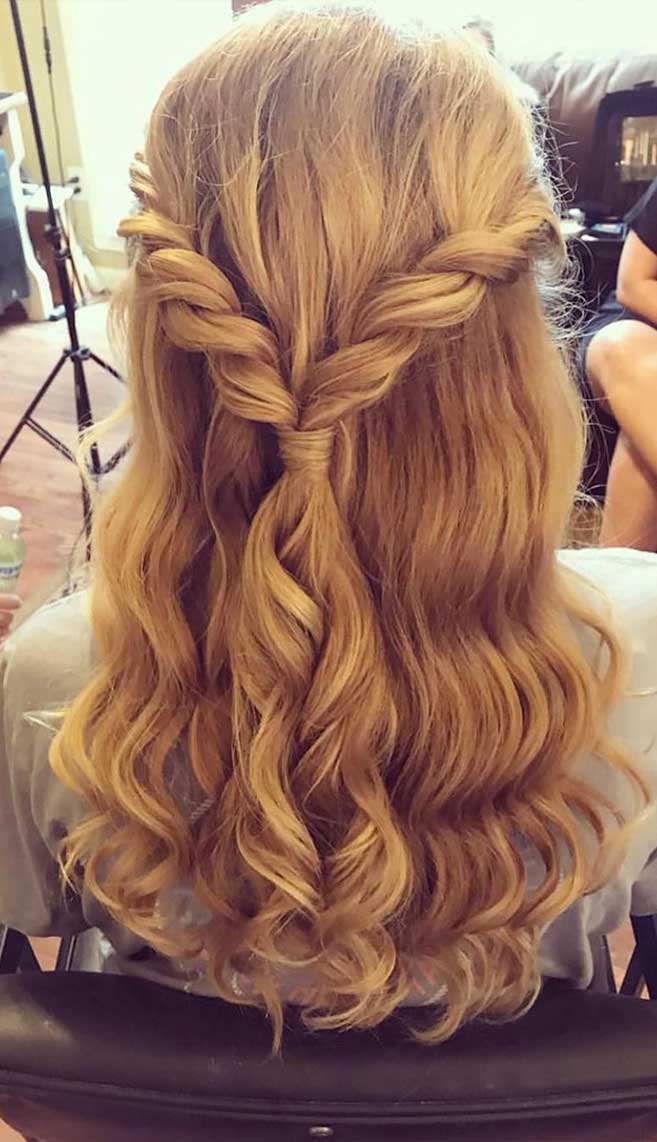 half up half down hairstyles , partial updo hairstyle , braid half up half down hairstyles , bridal hair ,boho hairstyle , braid half up hairstyle #hair #hairstyles #braids #halfuphalfdown #braidhair