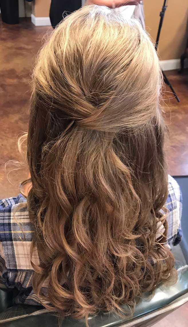 half up half down hairstyles , partial updo hairstyle , braid half up half down hairstyles , bridal hair ,boho hairstyle , braid half up hairstyle #hair #hairstyles #braids #halfuphalfdown #braidhair