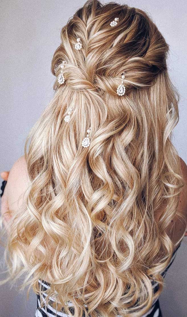 half up half down hairstyles , partial updo hairstyle , braid half up half down hairstyles , bridal hair ,boho hairstyle , braid half up hairstyle #weddinghairstyle #hairstyle #halfuphalfdown #halfuphairstyle #weddinghair