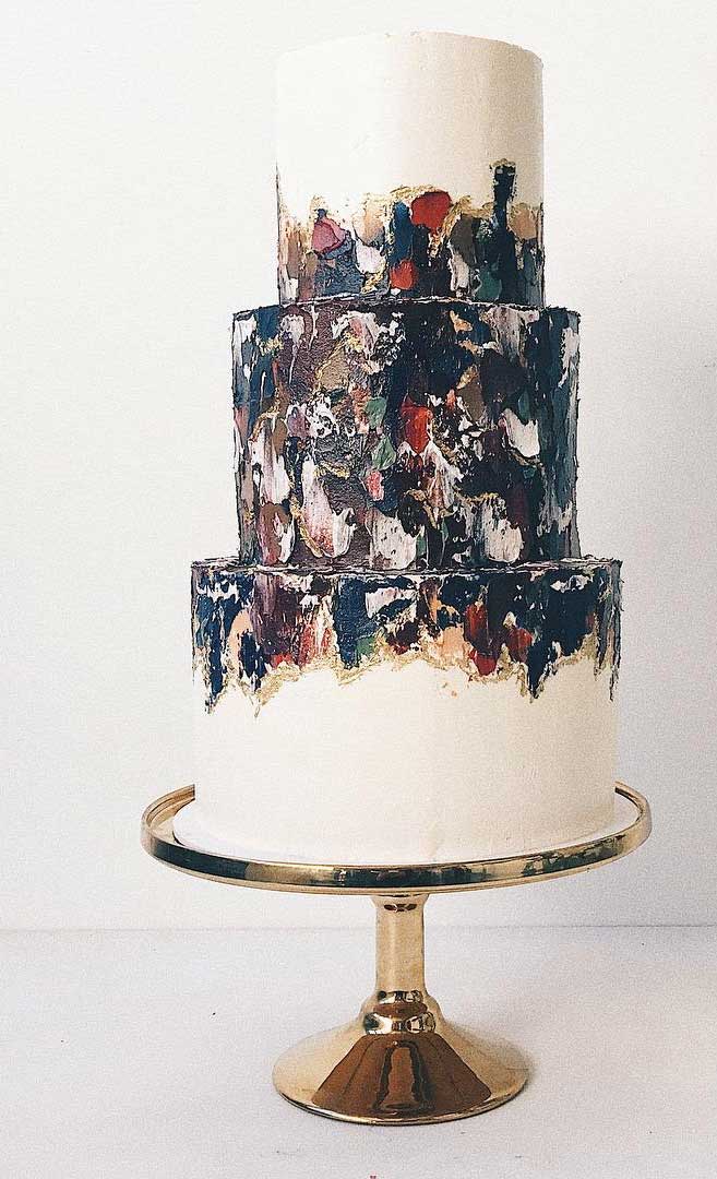 50 unique wedding cakes, wedding cake designs, wedding cake designs 2019, painted wedding cake, wedding cake pictures gallery, wedding cake gallery #weddingcake #weddingcakes