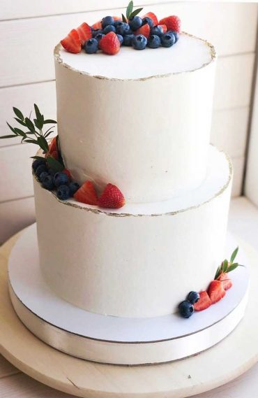 The 50 Most Beautiful Wedding Cakes - Two tier white wedding cake ...