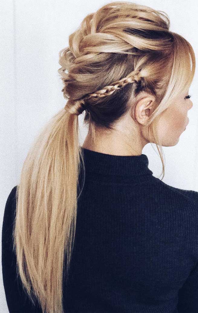 best ponytail Hairstyles, low and high ponytails , hairstyles wedding hair ,ponytails #wedding #hairstyles #ponytail prom hairstyle, easy ponytails, puff ponytails, ponytail styles, high ponytail, ponytail styles 2019, high ponytail styles, wedding ponytail styles