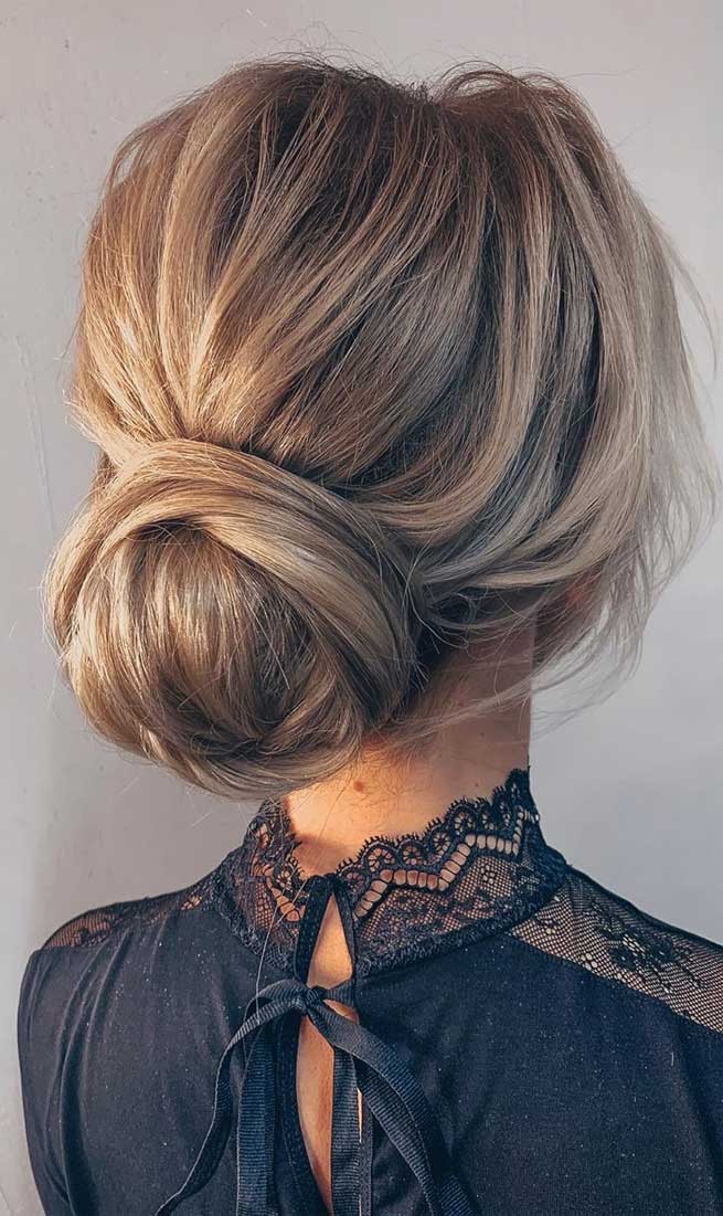 Low Bun Hairstyle Ideas for Brides | Bun hairstyles, Messy hairstyles,  Messy bun hairstyles