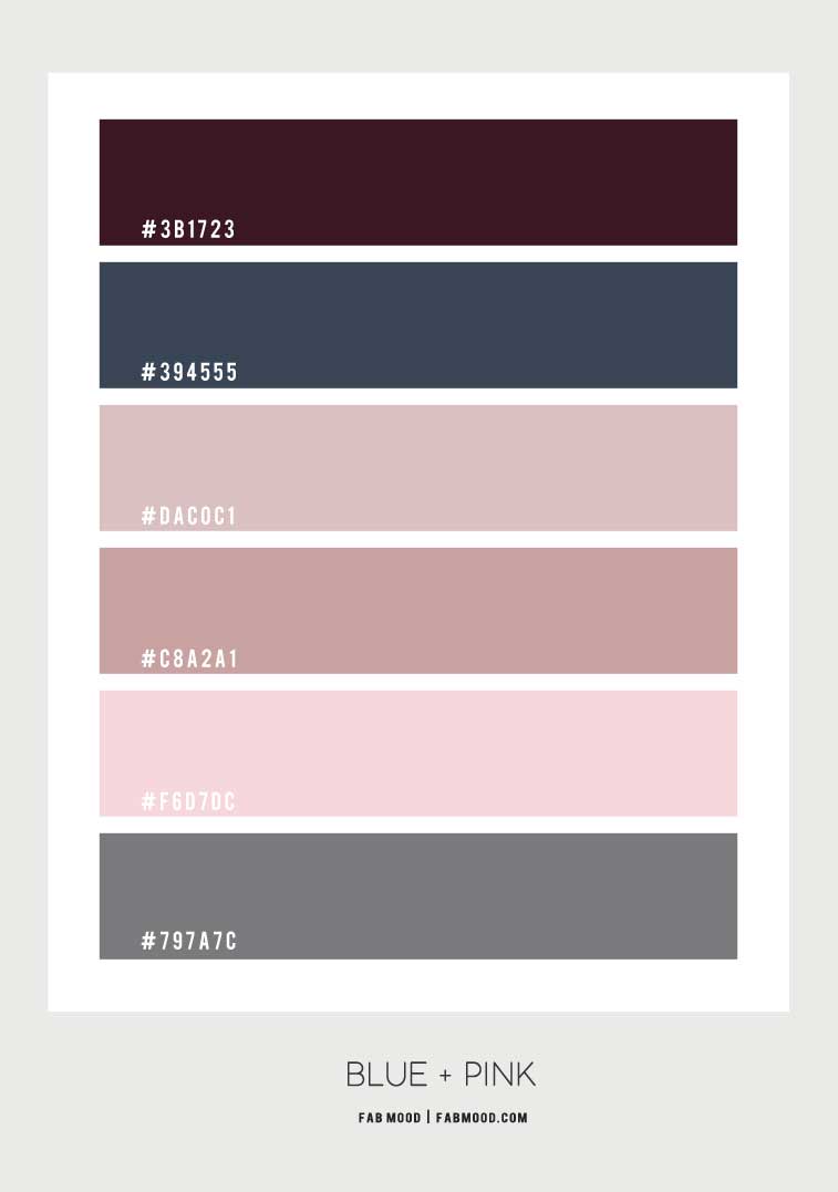 blue and pink color palette, blue and pink color combos, navy blue and pink color scheme