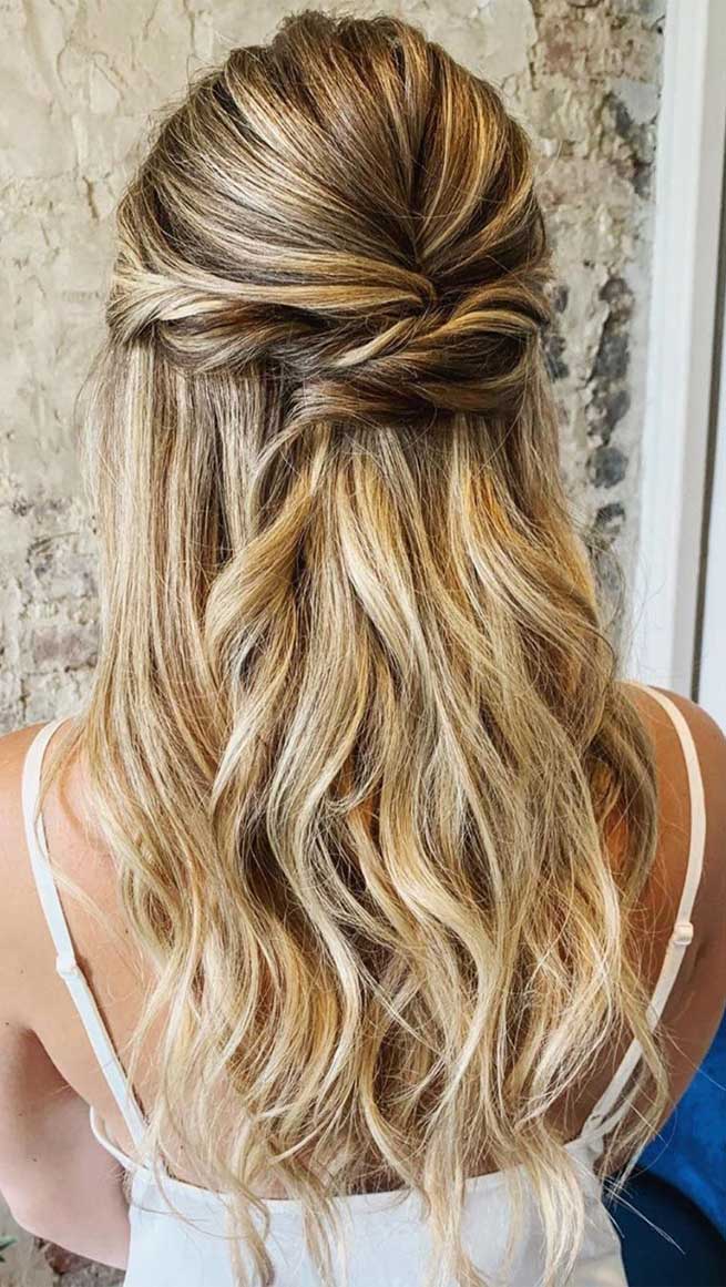 Half Up Half Down Hairstyles , partial updo hairstyle , half up half down hairstyles wedding, braid half up half down hairstyles , bridal hair ,boho hairstyle #hair #hairstyles #braids #halfuphalfdown #braidhair half up hairstyles for medium length hair, sleek half up half down hairstyles, pretty half up half down hairstyles