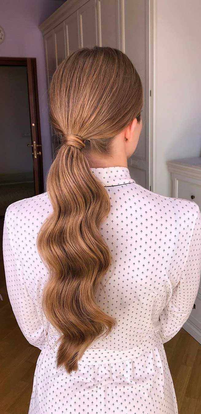 sleek ponytail #bridalhairstyle wedding hairstyles