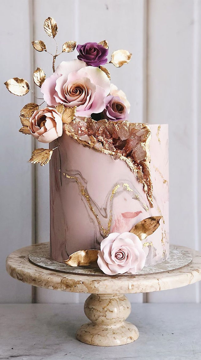 pretty wedding cakes #weddingcakes wedding cake ideas, geode wedding cake