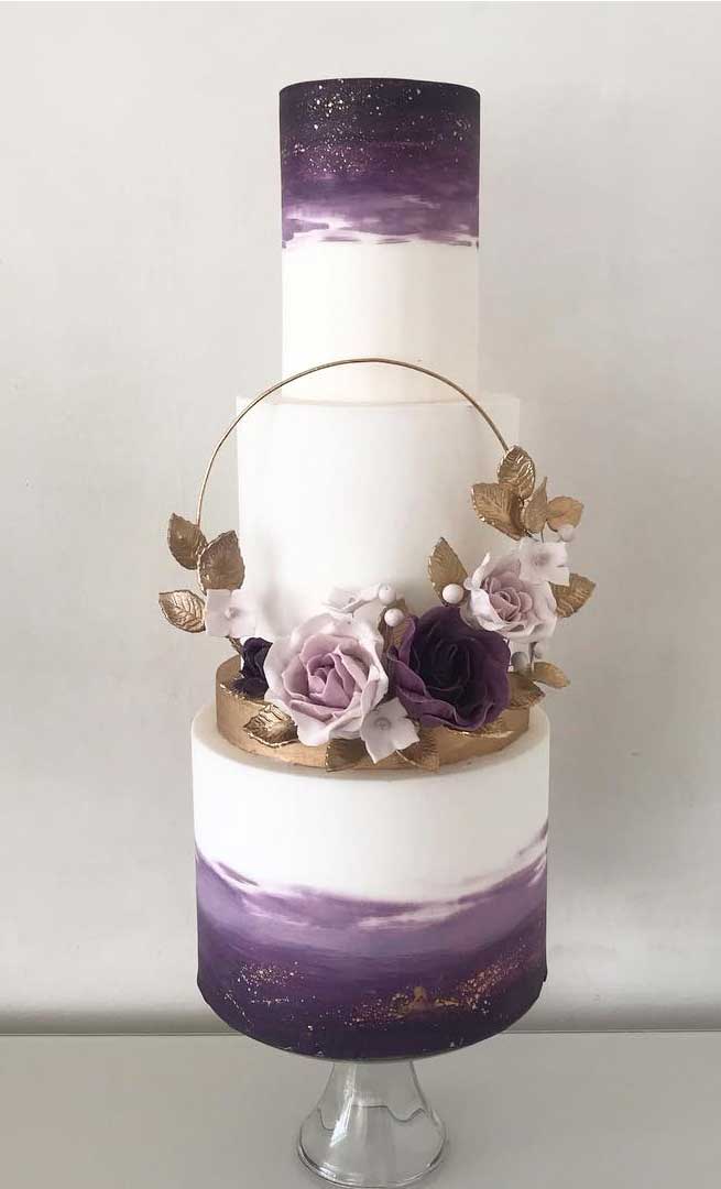 ombre purple wedding cake #weddingcakes