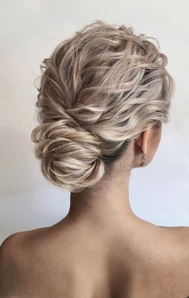 textured updo hairstyles , best wedding hairstyles 2020 #weddinghairstyles #bridalupdo bridal hairstyles #hairstyles