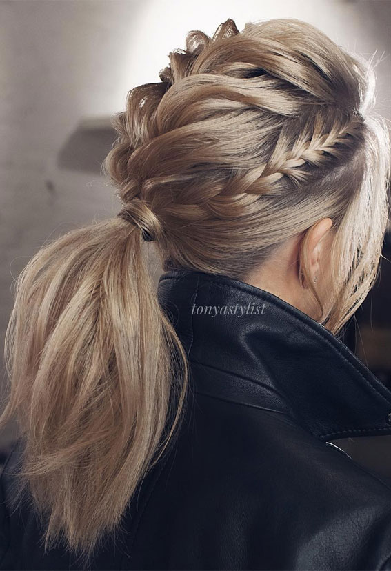 braided ponytail, ponytail hairstyle, ponytail, hairstyle , fishtail braided, fishtail ponytail #hairstyle #fishtail #braidedponytail