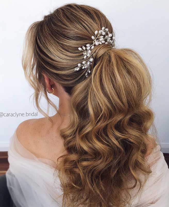 ponytail hairstyles, ponytail for wedding ,bridal ponytails, wedding hairstyles #weddinghairstyles #ponytails