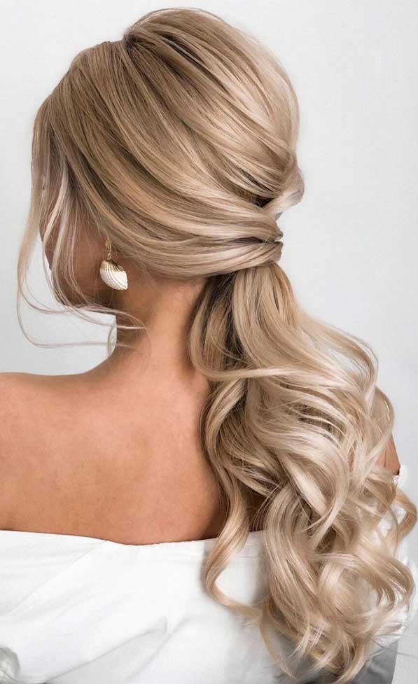 ponytail updos for weddings, ponytail hairstyles, ponytail hairstyles 2020, wedding ponytail, prom hairstyles, prom ponytail #weddinghairstyles wedding hairstyles