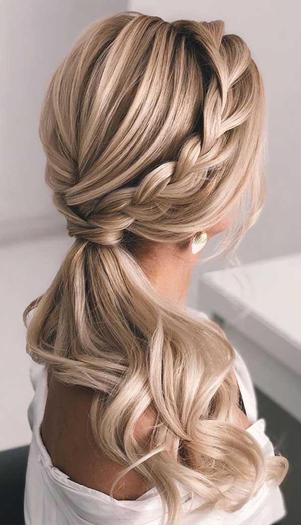 ponytail updos for weddings, ponytail hairstyles, ponytail hairstyles 2020, wedding ponytail, prom hairstyles, prom ponytail #weddinghairstyles wedding hairstyles