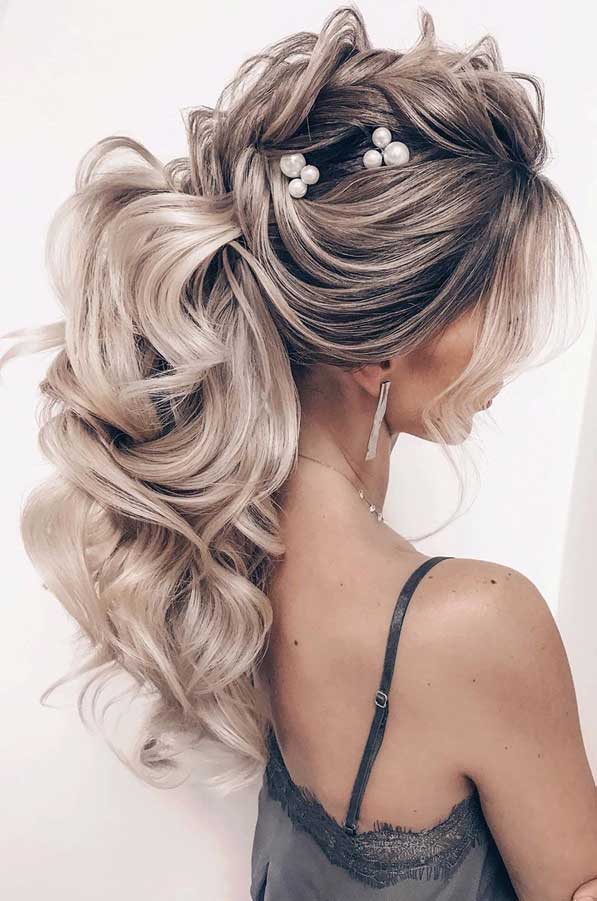 ponytail updos for weddings, ponytail hairstyles, ponytail hairstyles 2020, wedding ponytail, prom hairstyles, prom ponytail #weddinghairstyles wedding hairstyles