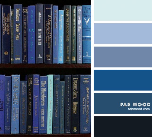 Shades of blue color palette : Indigo, Powder Blue, Navy Blue, Classic Blue
