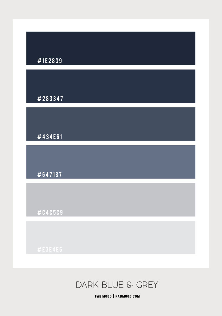dark blue and light grey color hex, dark blue and grey color scheme