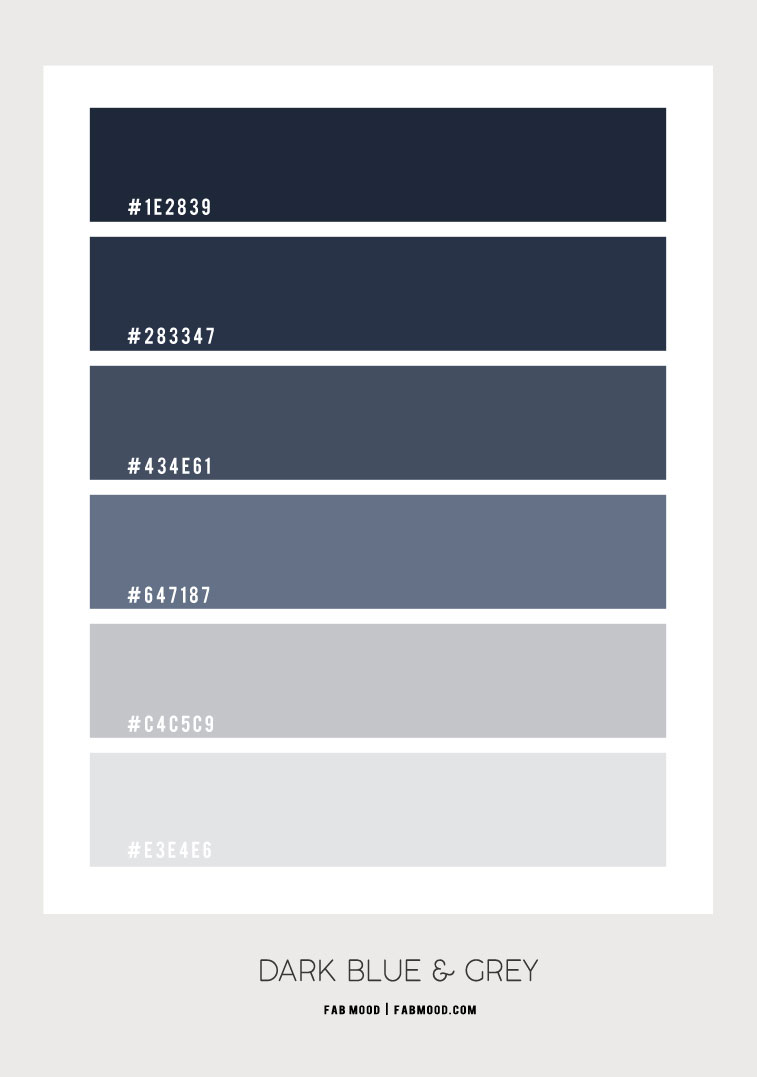 Dark Blue And Light Grey Bedroom Color Scheme