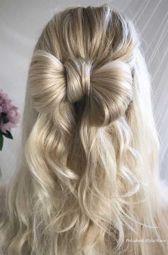 half up half down hairstyles , partial updo hairstyle , half up half down hairstyles wedding, wedding half up half down hairstyles , bridal hair , boho hairstyle #hair #weddinghairstyles #halfuphalfdown half up hairstyles for medium length hair , wedding hairstyles