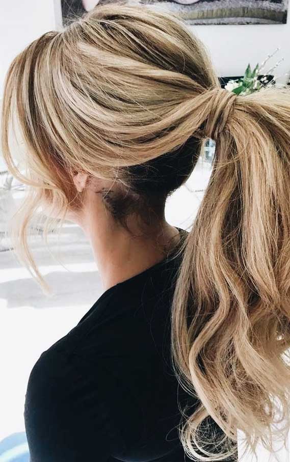 puff ponytail, ponytail updos for weddings, ponytail hairstyles, ponytail hairstyles 2020, wedding ponytail, bridal ponytail, prom hairstyles, prom ponytail #weddinghairstyles wedding hairstyles, ponytail #ponytail textured ponytail