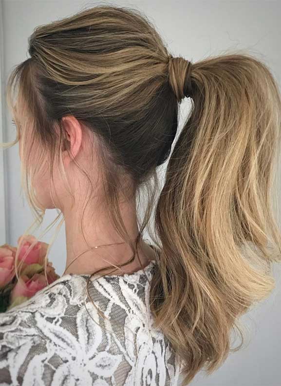 ponytail updos for weddings, ponytail hairstyles, ponytail hairstyles 2020, wedding ponytail, prom hairstyles, prom ponytail #weddinghairstyles wedding hairstyles, ponytail