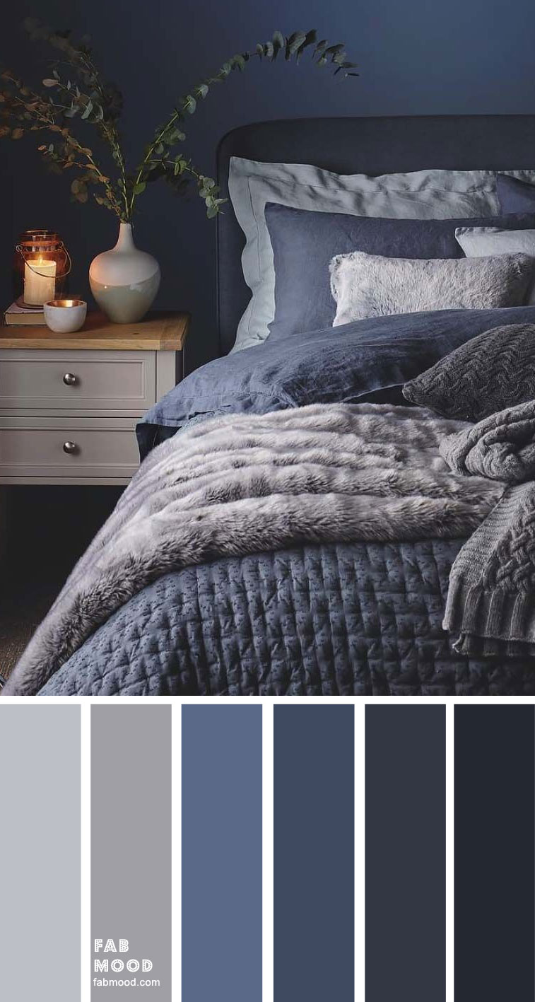 Blue, Charcoal and Grey Bedroom